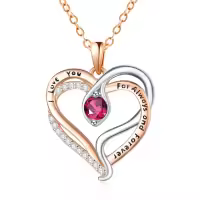 wholesale 925 Sterling Silver Snake Pendant Necklace with Birthstone for Women-07 Jul - Ruby