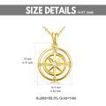 TOUPOP 14K Gold Compass Pendant Necklace, 16+2 Inch Travel Jewelry Gift-0-3