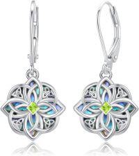 wholesale 925 Sterling Silver Celtic Witches Knot Dangle Earrings, Hypoallergenic, Oxidized, Tarnish Resistant, Gift for Women-Apple Green