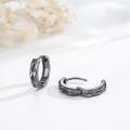 wholesale Titanium  Black Plated Geometric Huggie Hoops for Men Women 20mm Diameter Minimalist Fashion Statement s-0-1