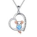 wholesale 925 Sterling Silver Cute Angel Pendant With Blue Heart Crystal-0-0