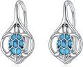 wholesale 925 Sterling Silver Turquoise Turtle Drop Earrings for Women Girls  4cm Long-0-0