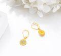 wholesale 14K Gold Sunflower Crystal Drop Earrings for Women-0-3