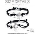 wholesale 925 Sterling Silver Mother & Daughter Matching Heart Charm Bracelets Set-0-3