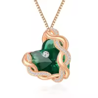 wholesale 925 Sterling Silver Infinity Heart Birthstone Crystal Necklace-05-May-Emerald Green
