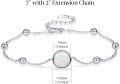 wholesale 925 Sterling Silver White Round Opal Beaded Chain Bracelet for Women s-0-1