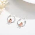 wholesale 925 Sterling Silver Gold Plated Basset Hound Dog Hoop Earrings for Girls' Gifts-0-1