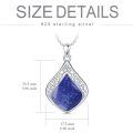 wholesale 925 Sterling Silver Teardrop Lapis Lazuli Pendant Necklace-0-5