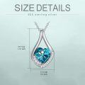 wholesale 925 Sterling Silver 8mm Sapphire Infinity Heart Necklace September Birthstone Gift for Women-0-4