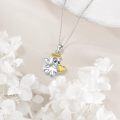wholesale 925 Sterling Silver Angel Ghost Citrine Heart Halo Pendant Necklace for Women-0-3