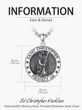 wholesale 925 Sterling Silver St Christopher Protect Us Medal Pendant Necklace s-0-1