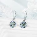 wholesale 925 Sterling Silver Abalone Shell Lotus Chakra Dangle Earrings for Women-0-4