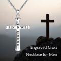 wholesale Sterling Silver Men s Cross Necklace Catholic Faith Pendant Christian Jewelry Gifts-0-10
