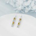 wholesale 925 Sterling Silver Sunflower Rectangle Drop Dangle Leverback Earrings for Women-0-3