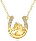 wholesale 14K Gold Unicorn Horseshoe Pendant Necklace - Summer s for Women Lovers Valentines Mother's Day-0-0