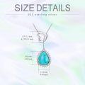 wholesale 925 Sterling Silver Genuine Blue Turquoise Bar Pendant Necklace for Women-0-4