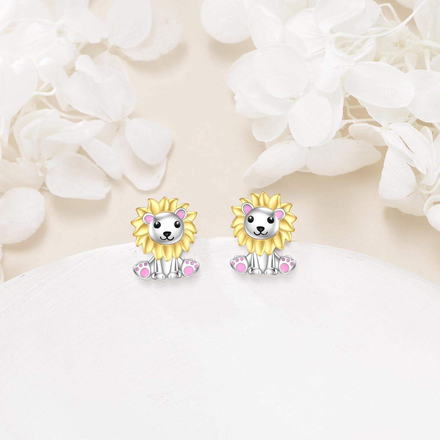 wholesale 925 Sterling Silver Axolotl Stud Earrings with Pink Crystal Accents for Girls and Women Gifts-0-3