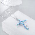 wholesale TOUPOP Opal Cross Necklace For Women, 925 Sterling Silver Cross Pendant Necklaces Celtic Knot Blue White Opal Jewelry Confirmation Gifts For Women Her Wife Mom Daughter Birthday Christmas Gift -0-5