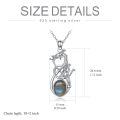 wholesale 925 Sterling Silver Labradorite and Moonstone I Love You Celtic Dragon Pendant Necklace-0-4