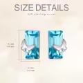 TOUPOP Sterling Silver Blue Crystal Butterfly Stud Earrings-0-3
