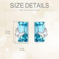 TOUPOP Sterling Silver Blue Crystal Butterfly Stud Earrings-0-3