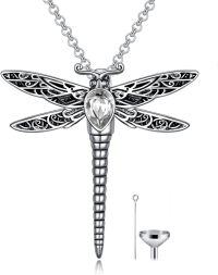 wholesale 925 Sterling Silver Crystal Dragonfly Cremation Jewelry with Funnel and Fill Kit-Crystal-White