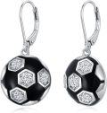 wholesale Sterling Silver Sports Earrings Baseball Basketball Volleyball Soccer Football Jewelry Gifts for Women-0-0