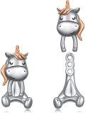 wholesale 925 Sterling Silver Cute Unicorn Stud Earrings for Women and Girls-0-0