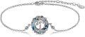 wholesale 925 Sterling Silver Blue Opal Crystal Tree Of Life Anklet-0-0