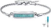 wholesale 925 Sterling Silver Turquoise Inlay Memorial Keepsake Urn Bracelet with Funnel and Spreader-Turquoise