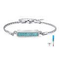 wholesale 925 Sterling Silver Turquoise Inlay Memorial Keepsake Urn Bracelet with Funnel and Spreader-0-0