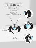 wholesale 925 Sterling Silver Blue Moonstone Bat Pendant Necklace for Women-0-1