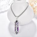 wholesale 925 Sterling Silver Purple Amethyst Natural Stone Healing Crystal Tree of Life Pendant Necklace-0-1