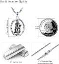 wholesale 925 Sterling Silver Saint Florian Protect Us Medal Necklace Pendant -0-3