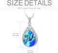 wholesale 925 Sterling Silver Blue Moonstone Teardrop Filigree Pendant Necklace-0-34