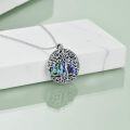 wholesale 925 Sterling Silver Abalone Shell Tree of Life Pendant Necklace for Women - Christmas Gift-0-2