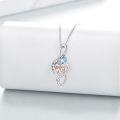 wholesale 925 Sterling Silver Heart-Shaped Blue Crystal I Love You Forever Pendant for Mom - Mothers Day Gifts-0-3