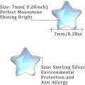 wholesale 925 Sterling Silver Blue Opalite Star Stud Earrings Hypoallergenic Jewelry for Women Girls Gift 6mm-0-1