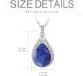 wholesale 925 Sterling Silver Blue Moonstone Teardrop Filigree Pendant Necklace-0-19
