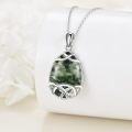 wholesale 925 Sterling Silver Green Peridot & Turquoise Celtic Knot Pendant Necklace-0-8