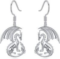 wholesale 925 Sterling Silver Dragon Shape Drop Earrings Hypoallergenic Gift for Her Teenage Girl Daughter Sister Friends Bday Present-Dragon