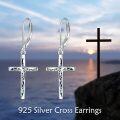 wholesale 925 Sterling Silver Cross Earrings with Abalone Shell Inlay s for Women-0-5