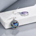 wholesale 925 Sterling Silver Abalone Shell Wolf Moon Star Drop Dangle Earrings  for Women-0-3