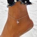 wholesale 925 Sterling Silver Pink Crystal Flamingo Ankle Anklet for Women (Adjustable)-0-3