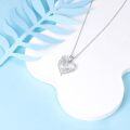 wholesale 925 Sterling Silver Heart-Shaped Butterfly Pendant with Cubic Zirconias Necklaces for Women Gifts-0-3