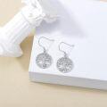 wholesale 925 Sterling Silver Filigree Tree of Life Heart Drop Earrings-0-3