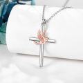 wholesale 925 Sterling Silver Hummingbird/Dove Cross Necklace Bird Pendant Christian Jewelry Catholic Confirmation Gifts for Women-0-3