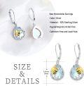 wholesale 925 Sterling Silver Blue Moonstone Honeybee Teardrop Leverback Drop Earrings-0-3