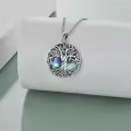 wholesale 925 Sterling Silver Abalone Shell Tree of Life Pendant Necklaces Wholesale - Irish s for Women-0-4