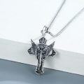 wholesale 925 Sterling Silver Archangel Michael Guardian Angel Protect Us Pendant Necklace-0-3